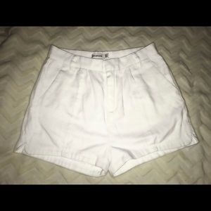 Stradivarius high rise white shorts